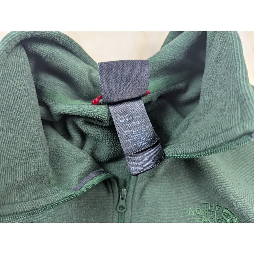 The North Face Men's XL 1/4 Zip Fleece Pullover Green Polartec Thermal Pro